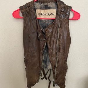 Giorgio Brato Leather Vest 42 (xs)
